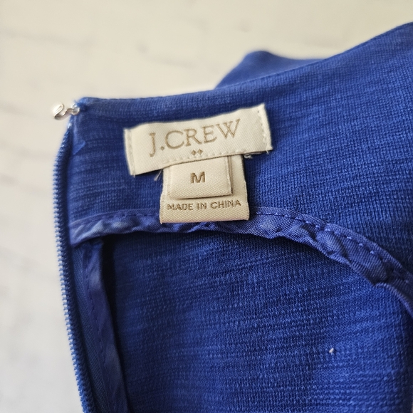 J. Crew Factory Royal Blue Pleated Ponte Shift Dress Medium - Picture 9 of 11